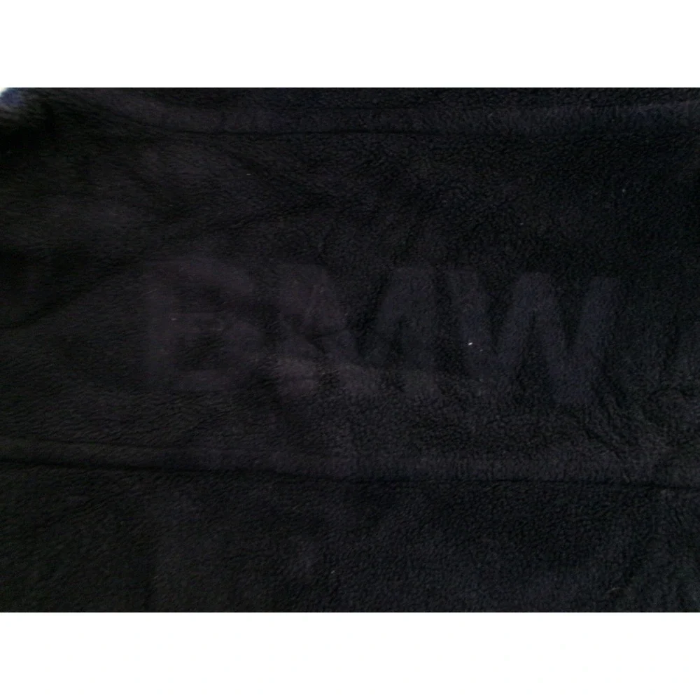 BMW Mens M Fleece‎ Jacket Navy Blue Full Zip Mock Neck Logo Trim 80142298164